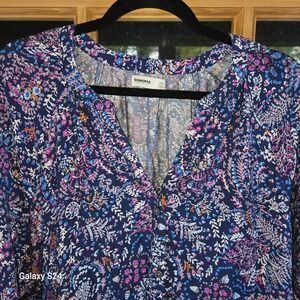 Sonoma Goods For Life Womens‎ XXL Floral Print 3/4 Sleeve Tiered Dress